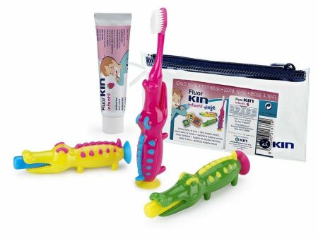 Set Oral Care for Kids Kin Fluorkin Crocodile Travel (3 Pieces) Cheap