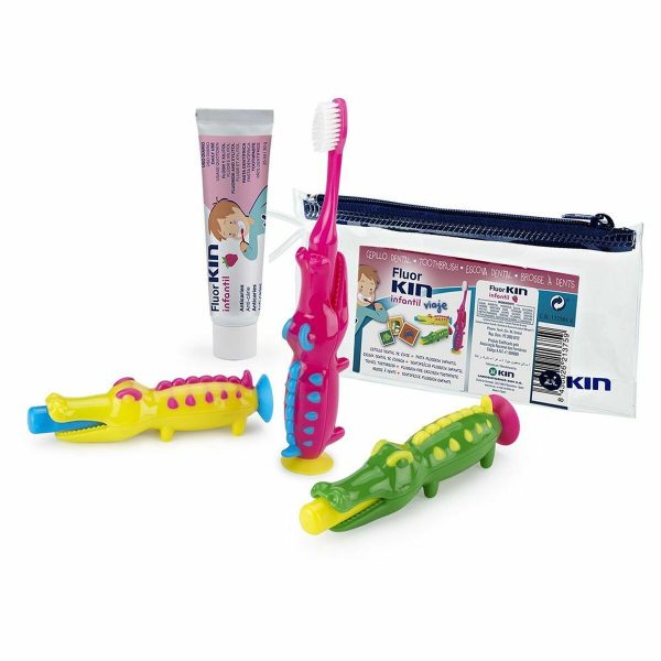 Set Oral Care for Kids Kin Fluorkin Crocodile Travel (3 Pieces) Cheap